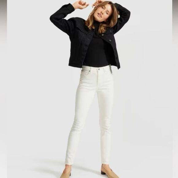 Everlane The High Rise Skinny Jeans White Denim Pants Women’s Size 25 Regular - Picture 4 of 9